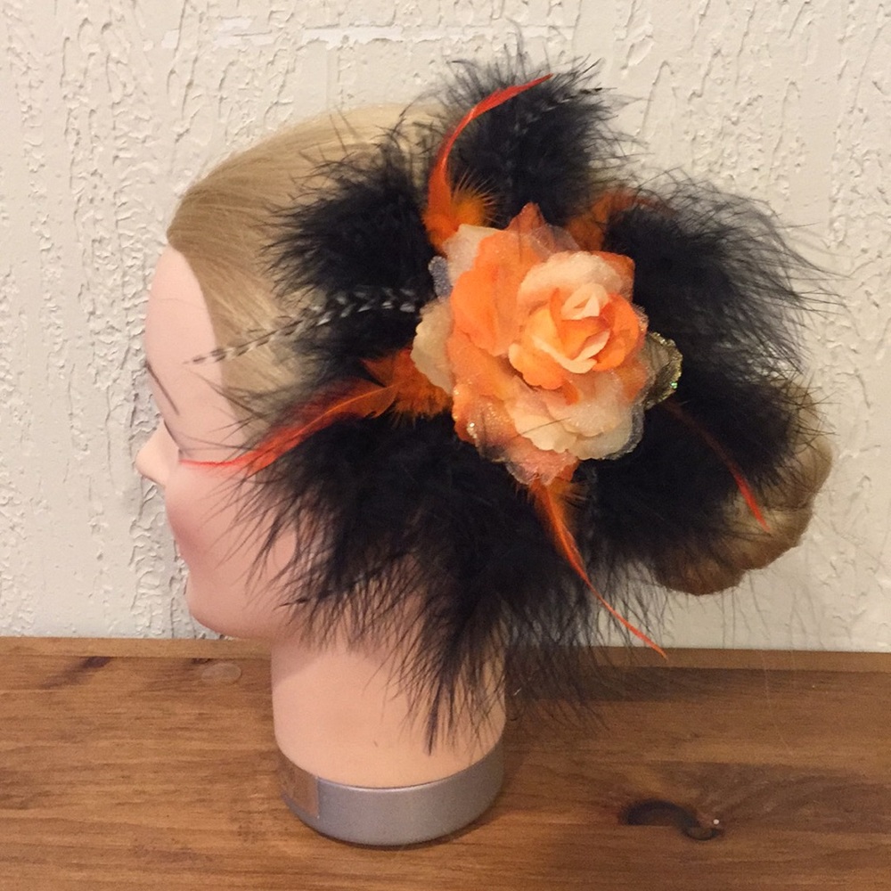 Orange Twister Hair Clip Fascinator